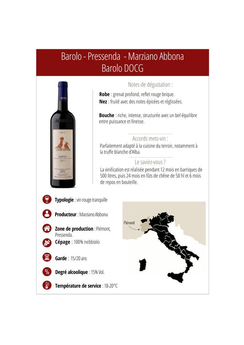 Barolo Presenda Abbona DOCG 0.75L