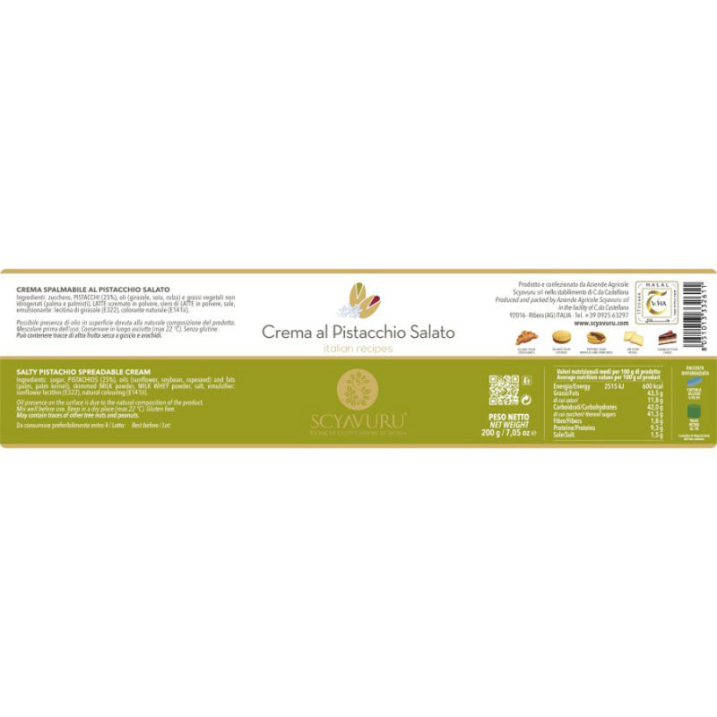 Crème à tartiner Pistache Salé Scyavuru 200g