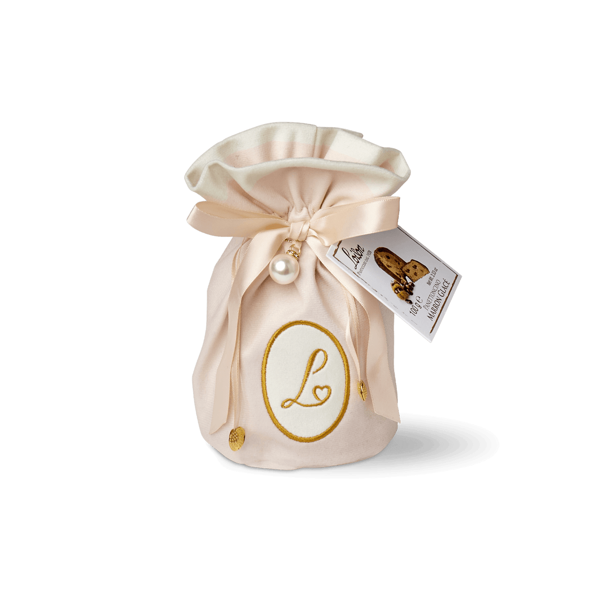 Mini Panettone Cadeau Marron Glacé Loison 100 g — pochon velours