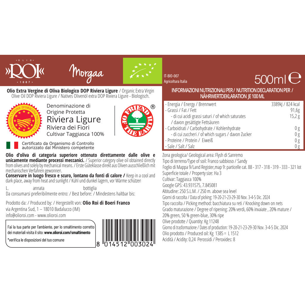 Huile d'Olive Cru Morgaa DOP Bio
