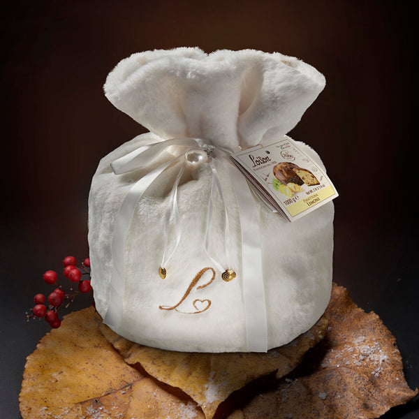 Panettone Citron Loison 1 kg — pochon cadeau Coccola (couleur aléatoire)