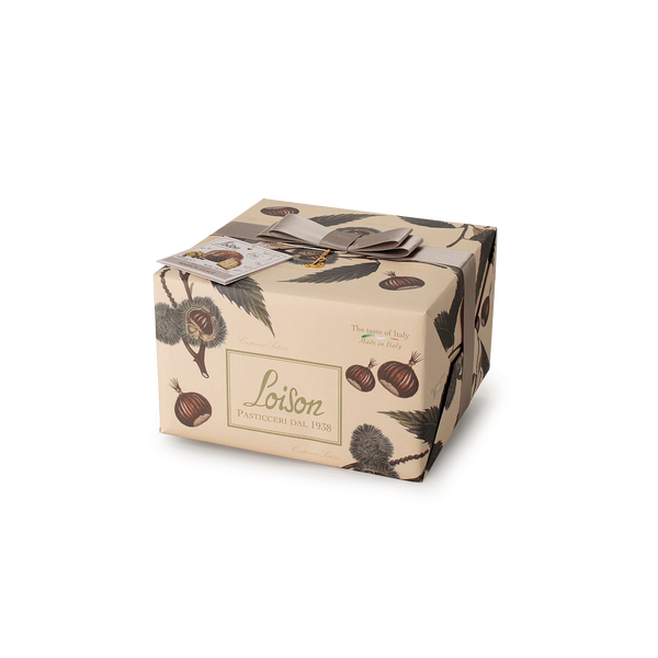 Panettone Marron Glacé Loison 600 g — coffret botanique Frutta e Fiori