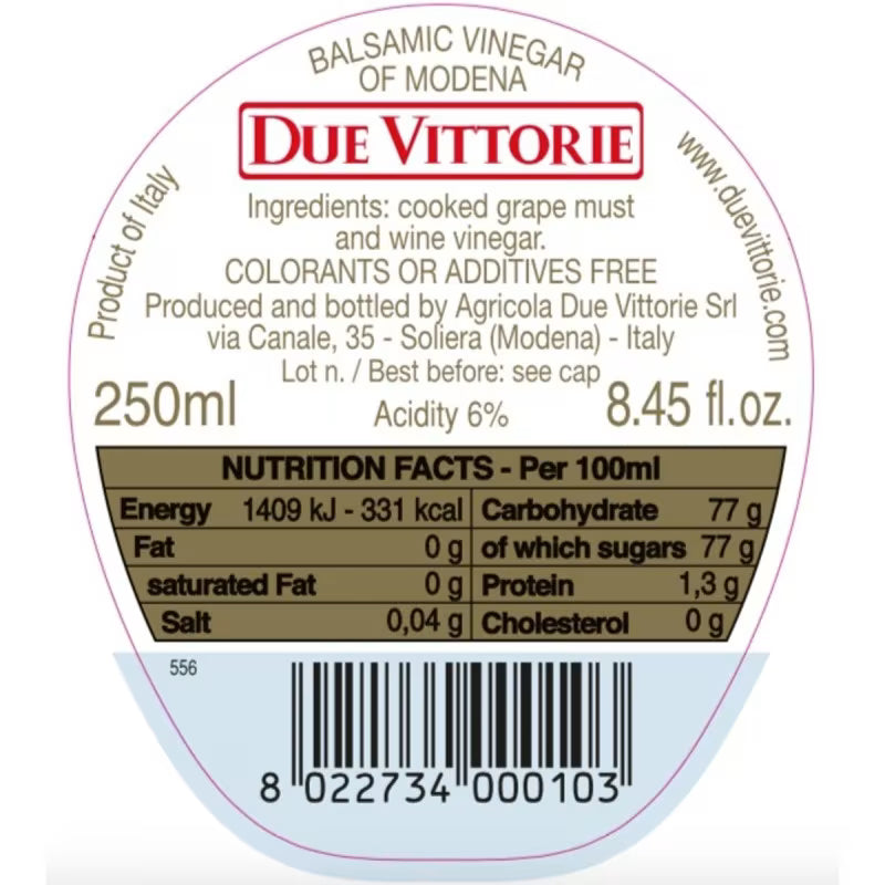 Vinaigre Balsamique de Modena IGP Due Vittorie 100 ml